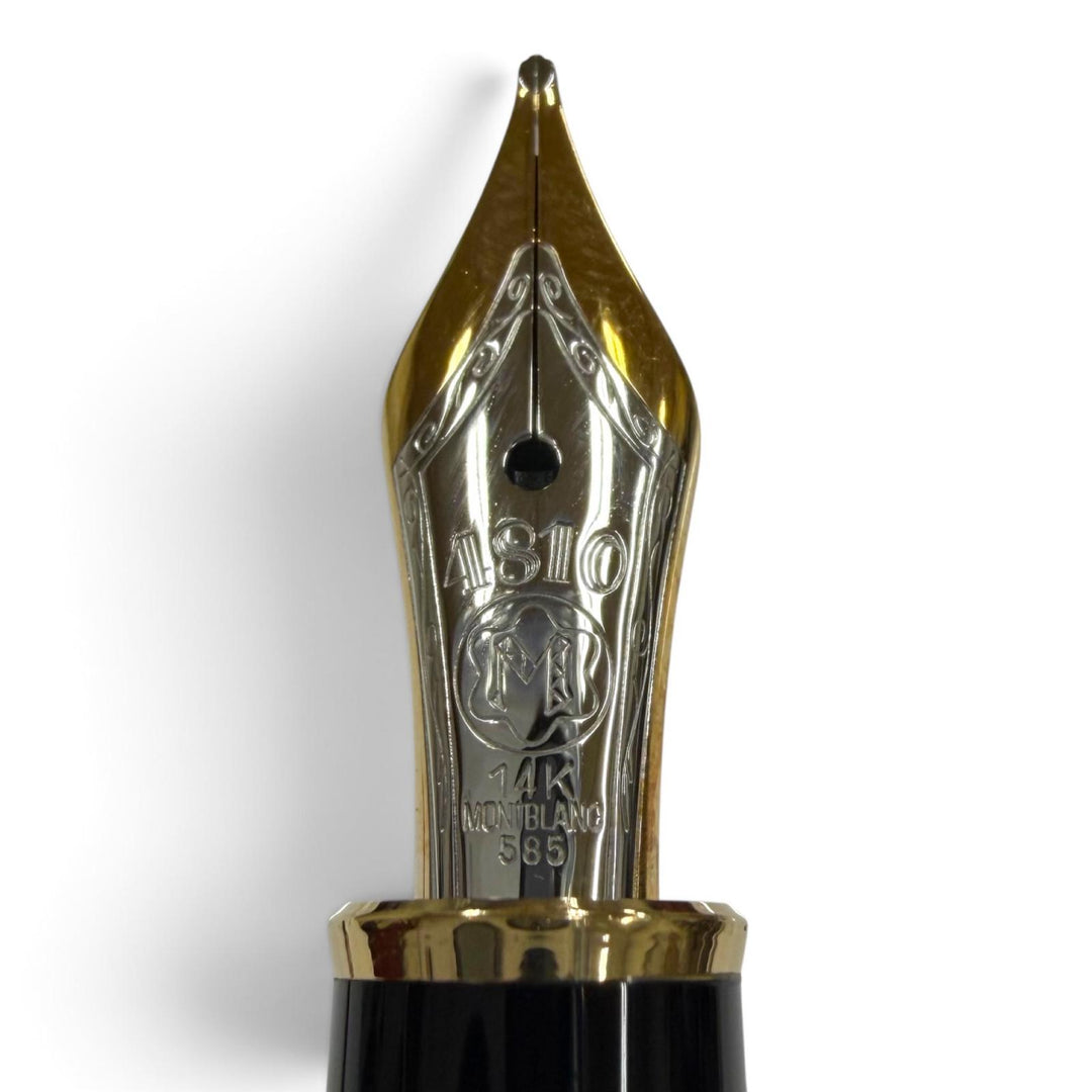Excellent MONTBLANC fountain pen Meisterstück classic pix black 14K mens