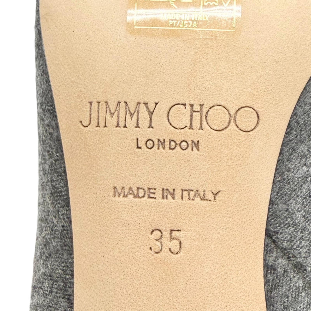 Pristine JIMMY CHOO Ankle boots MINORI 65 JC Logo Metal Side Zip Short Boots 35