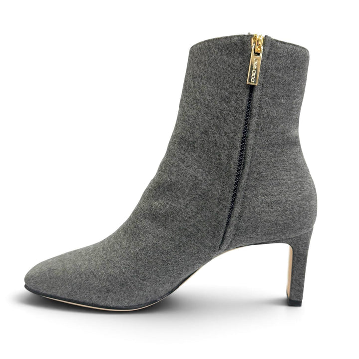 Pristine JIMMY CHOO Ankle boots MINORI 65 JC Logo Metal Side Zip Short Boots 35