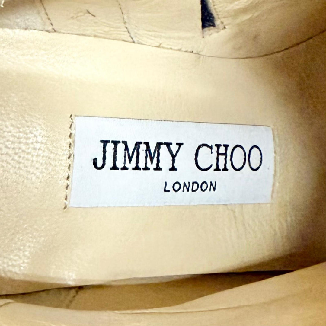 Pristine JIMMY CHOO Ankle boots MINORI 65 JC Logo Metal Side Zip Short Boots 35