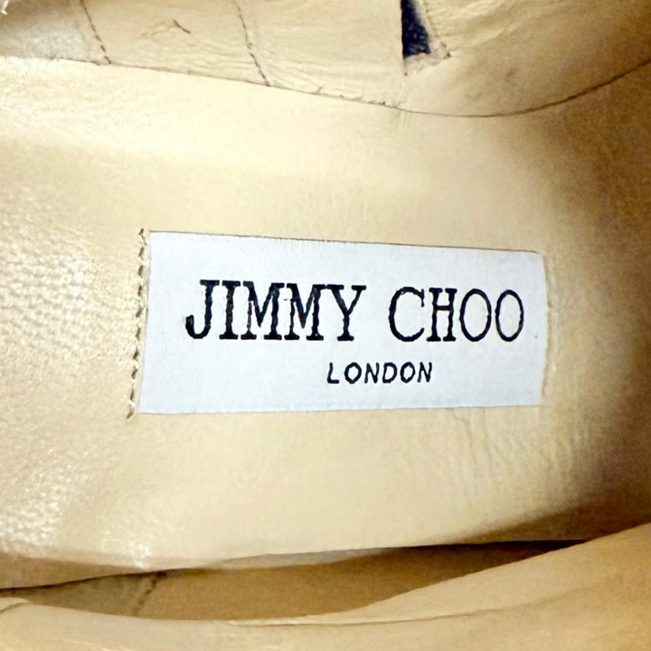 Pristine JIMMY CHOO Ankle boots MINORI 65 JC Logo Metal Side Zip Short Boots 35