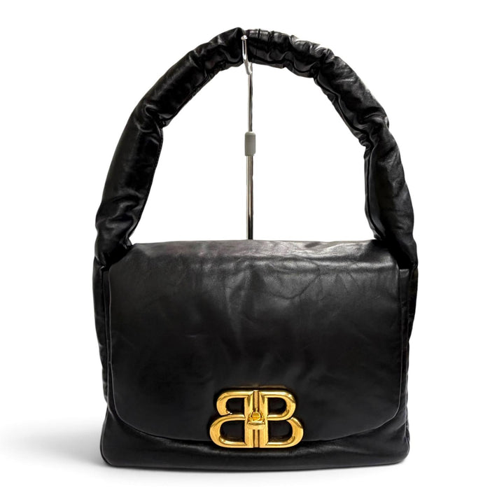 Excellent BALENCIAGA Shoulder Bag MONACO Sling bag with one handle black 787896