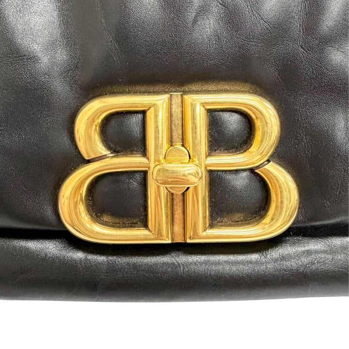 Excellent BALENCIAGA Shoulder Bag MONACO Sling bag with one handle black 787896