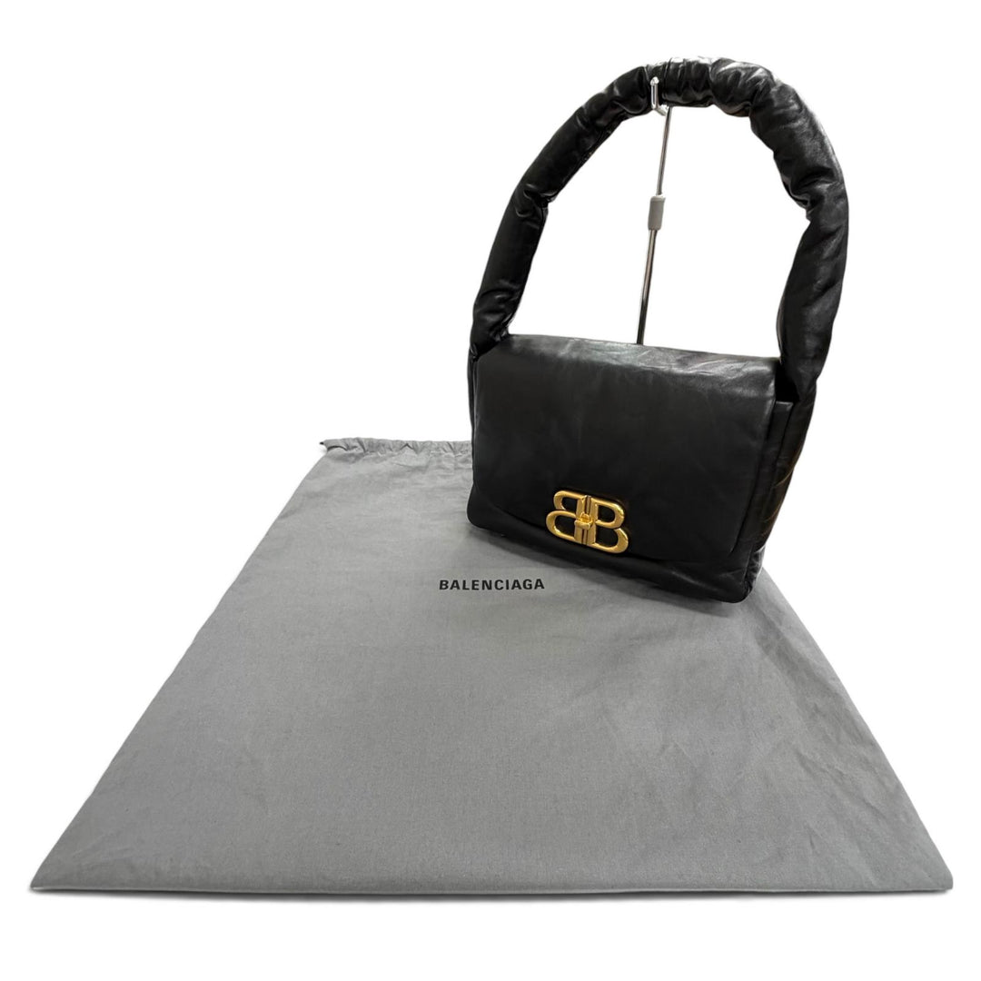 Excellent BALENCIAGA Shoulder Bag MONACO Sling bag with one handle black 787896
