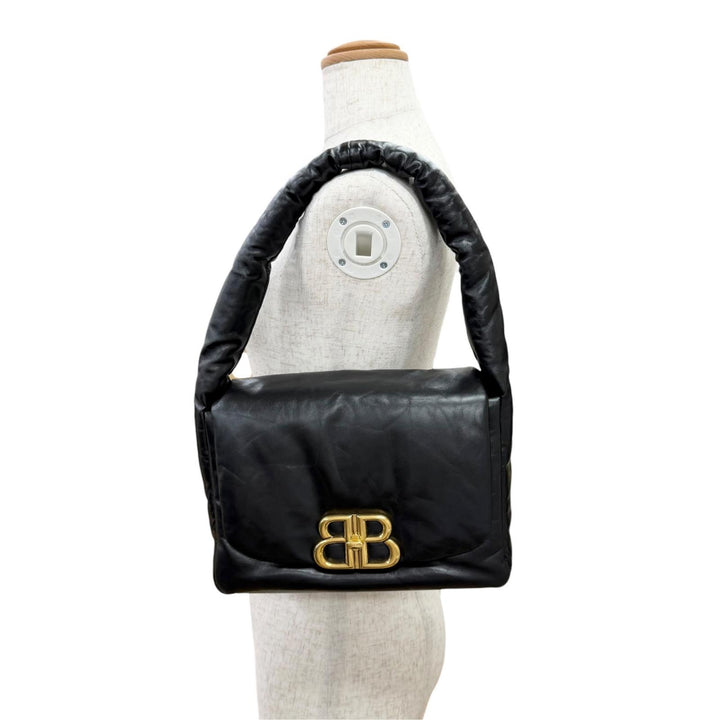 Excellent BALENCIAGA Shoulder Bag MONACO Sling bag with one handle black 787896