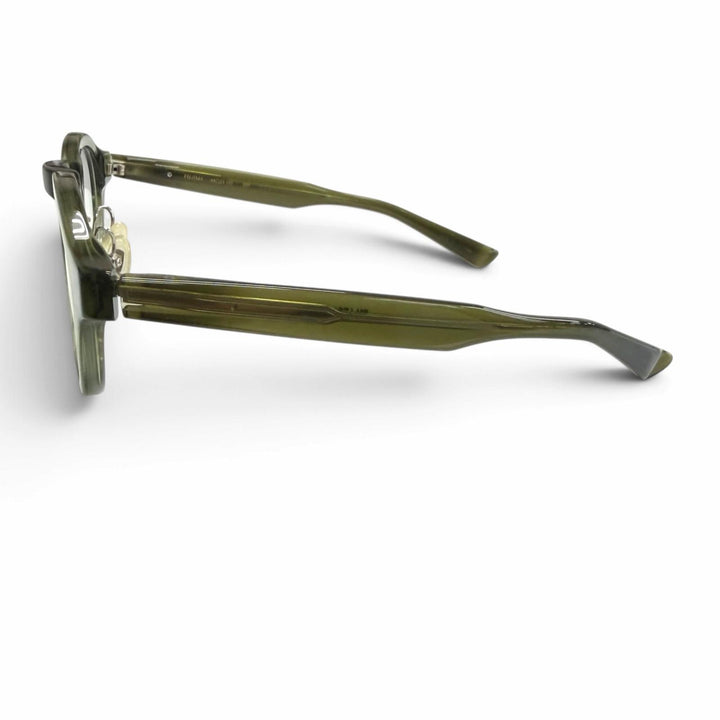 Great 999.9 Glasses Boston Frame Clear Khaki mens FN-0544