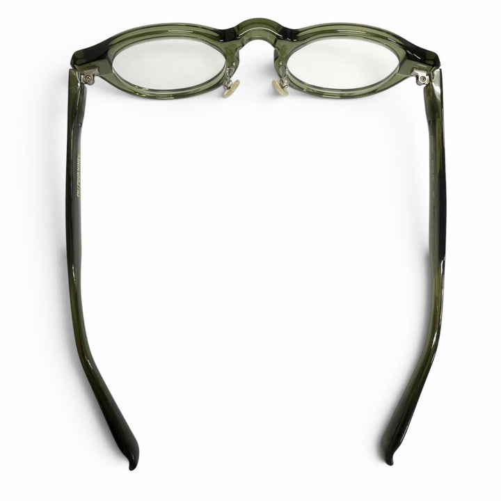 Great 999.9 Glasses Boston Frame Clear Khaki mens FN-0544