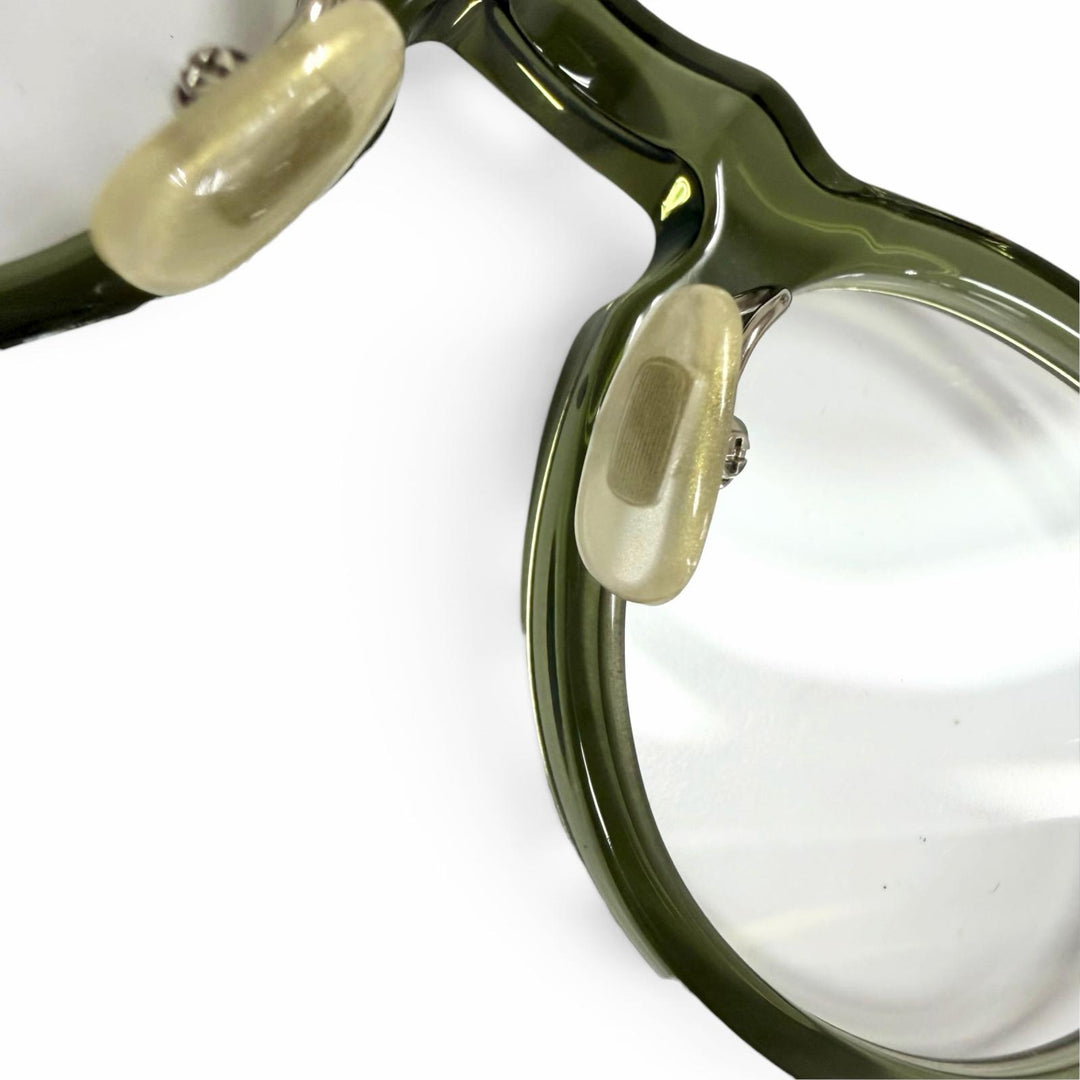 Great 999.9 Glasses Boston Frame Clear Khaki mens FN-0544