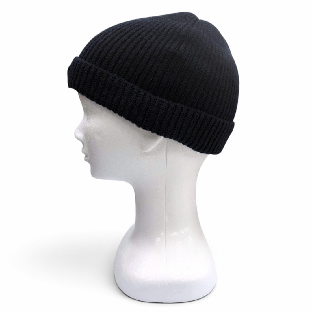 Great PRADA Knit cap Triangle logo, triangular plate, hat Virgin wool L UMD489