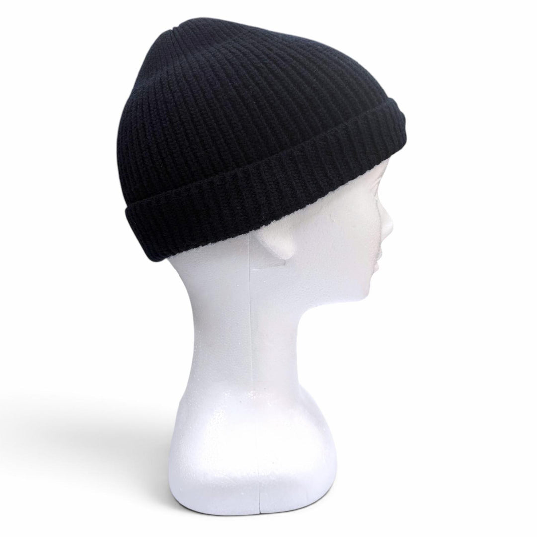 Great PRADA Knit cap Triangle logo, triangular plate, hat Virgin wool L UMD489