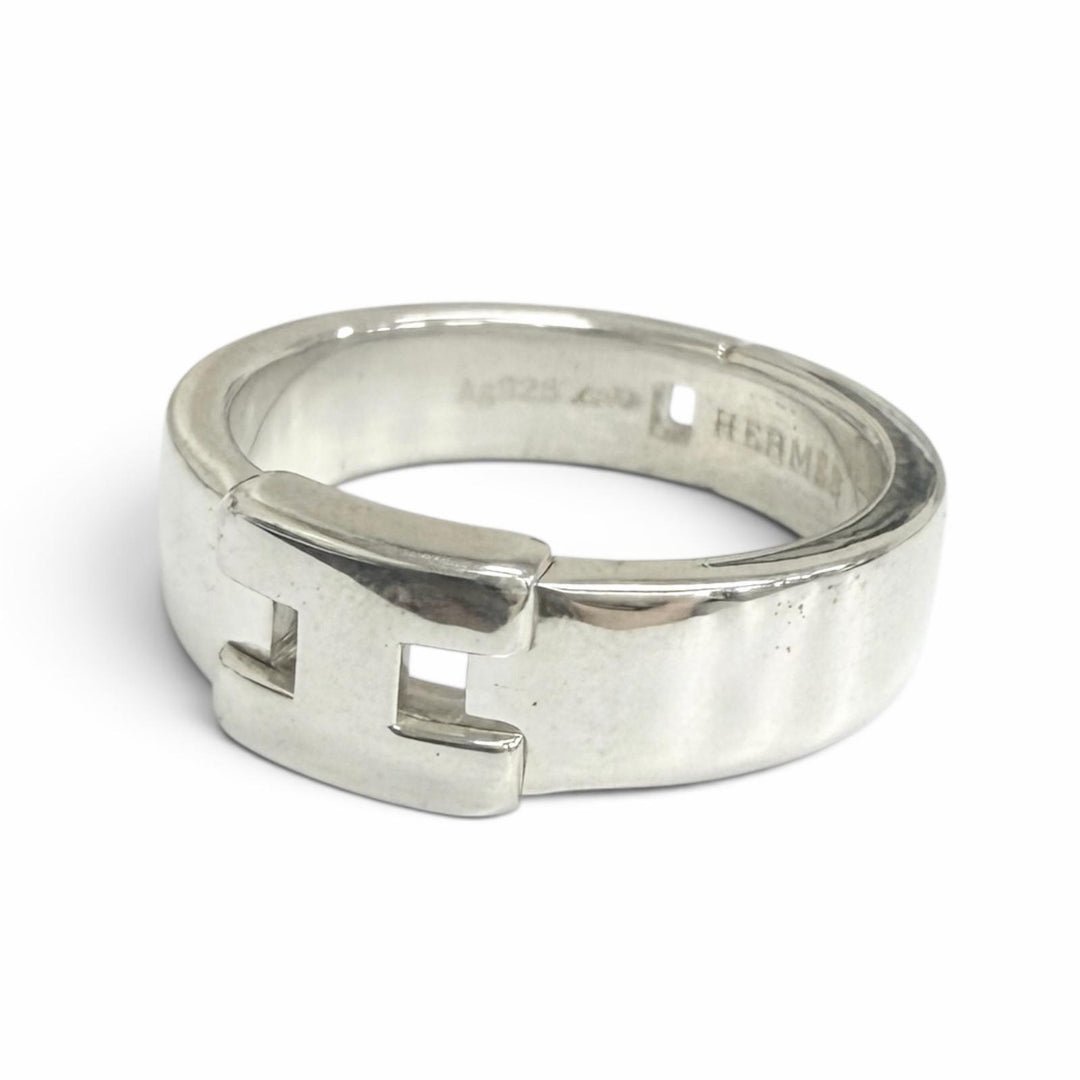 Excellent HERMES Ring ring New Hercules H logo Silver AG925 mens 52