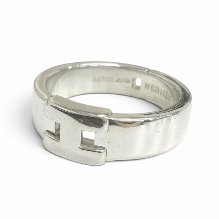 Excellent HERMES Ring ring New Hercules H logo Silver AG925 mens 52