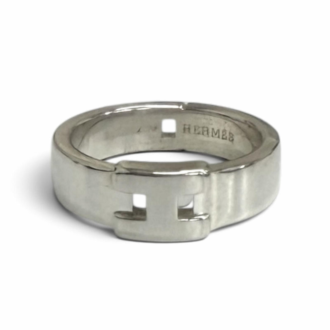 Excellent HERMES Ring ring New Hercules H logo Silver AG925 mens 52