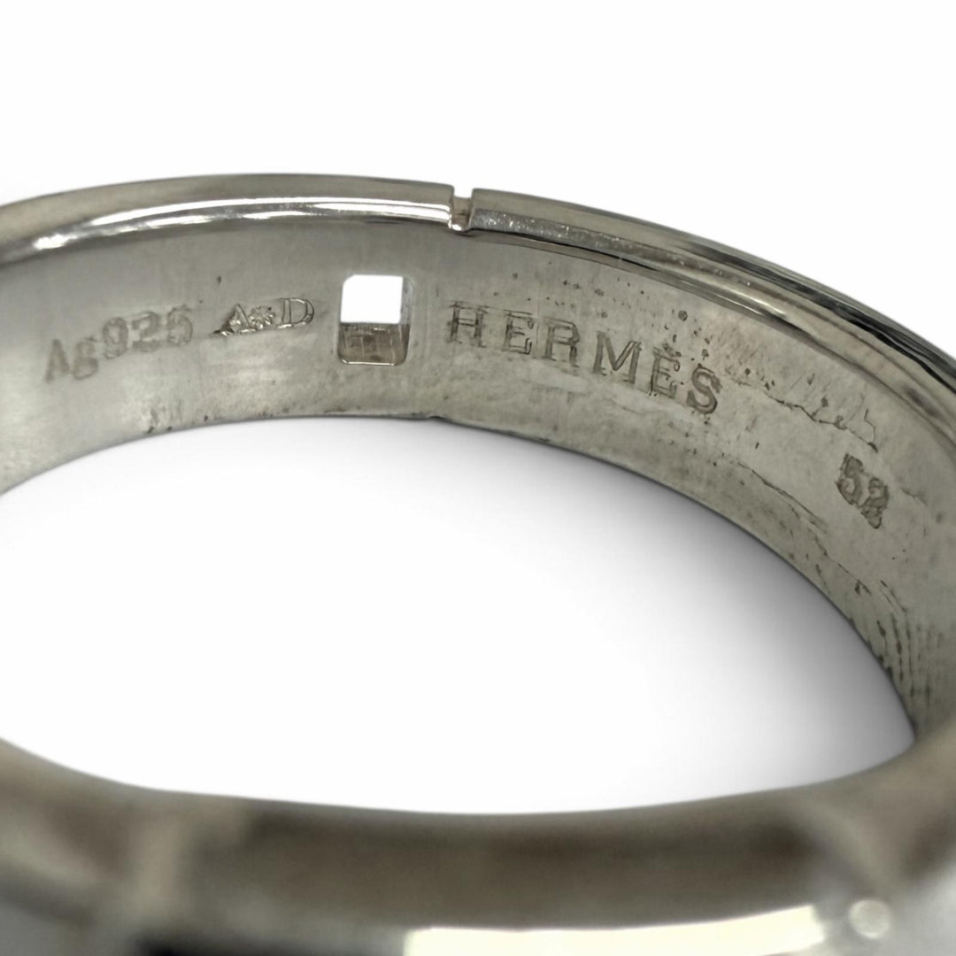 Excellent HERMES Ring ring New Hercules H logo Silver AG925 mens 52