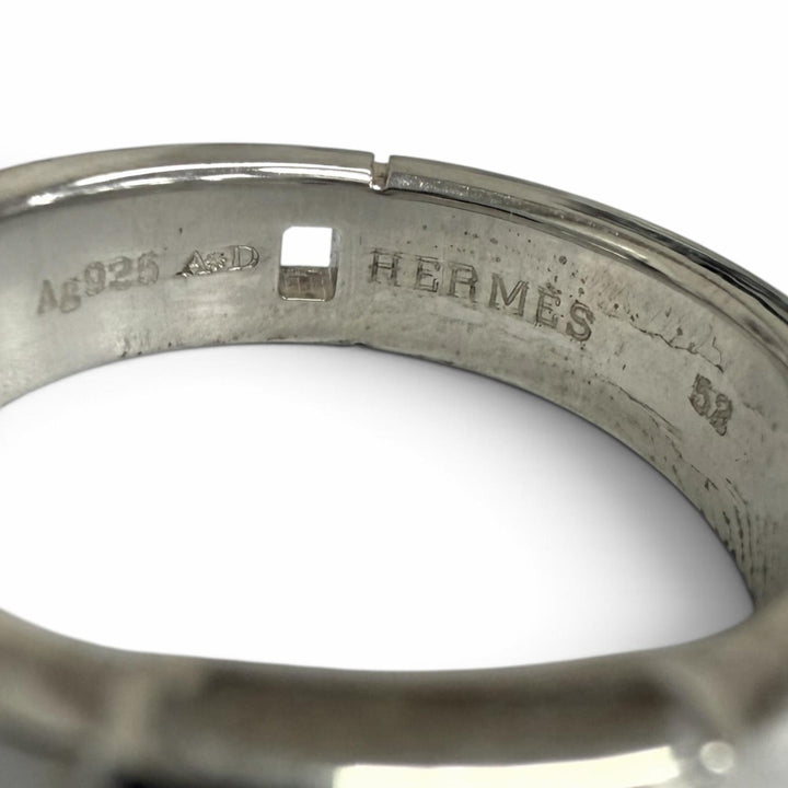 Excellent HERMES Ring ring New Hercules H logo Silver AG925 mens 52