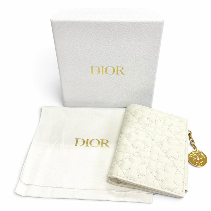 Excellent Christian Dior Lady Dior Dahlia Wallet Cannage All Star S6037ONTL