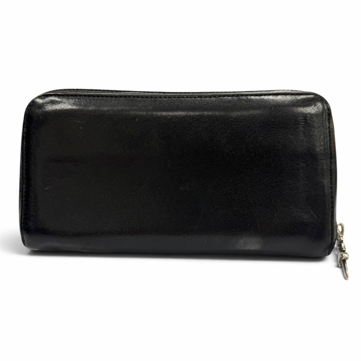 Very Good CHROME HEARTS Purse REC F ZIP PLANE Plain Scroll Label Long Wallet
