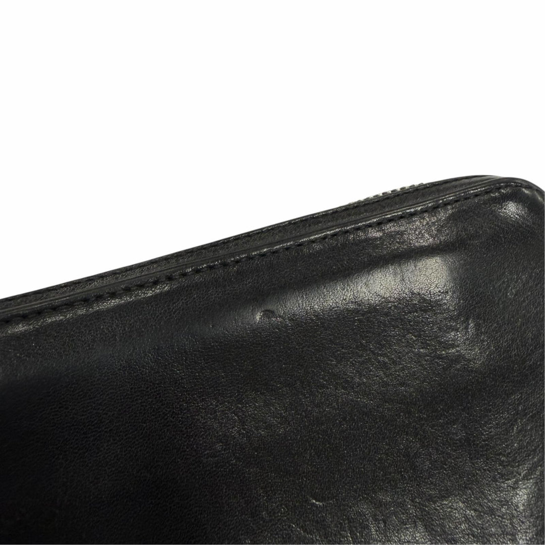 Very Good CHROME HEARTS Purse REC F ZIP PLANE Plain Scroll Label Long Wallet