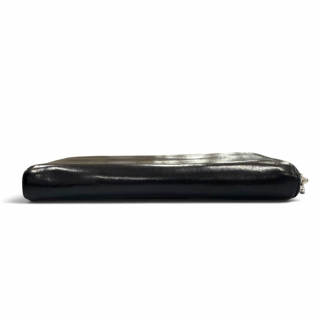 Very Good CHROME HEARTS Purse REC F ZIP PLANE Plain Scroll Label Long Wallet