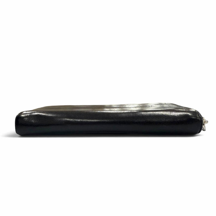 Very Good CHROME HEARTS Purse REC F ZIP PLANE Plain Scroll Label Long Wallet
