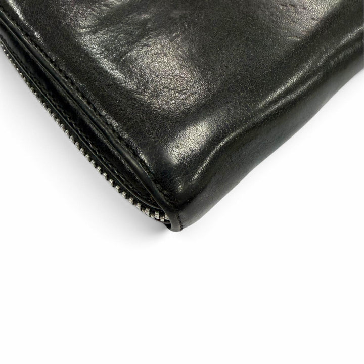 Very Good CHROME HEARTS Purse REC F ZIP PLANE Plain Scroll Label Long Wallet