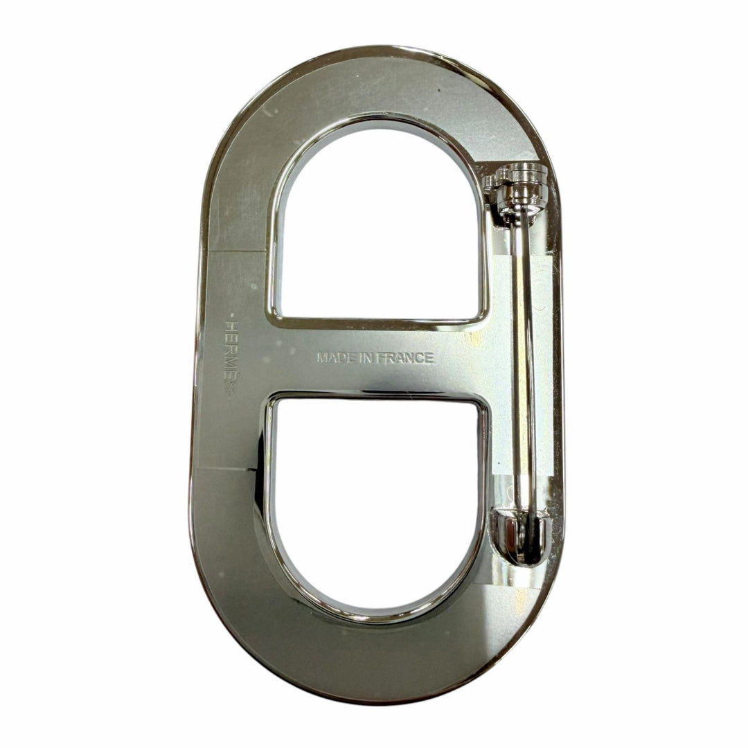 Excellent HERMES Brooch Chaine d'Ancre Brooch Current product Navy leather Women