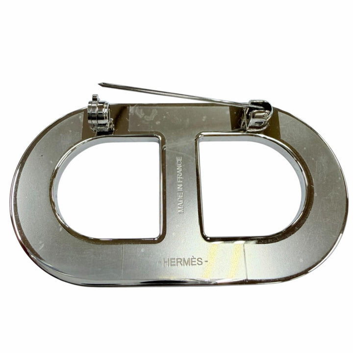 Excellent HERMES Brooch Chaine d'Ancre Brooch Current product Navy leather Women