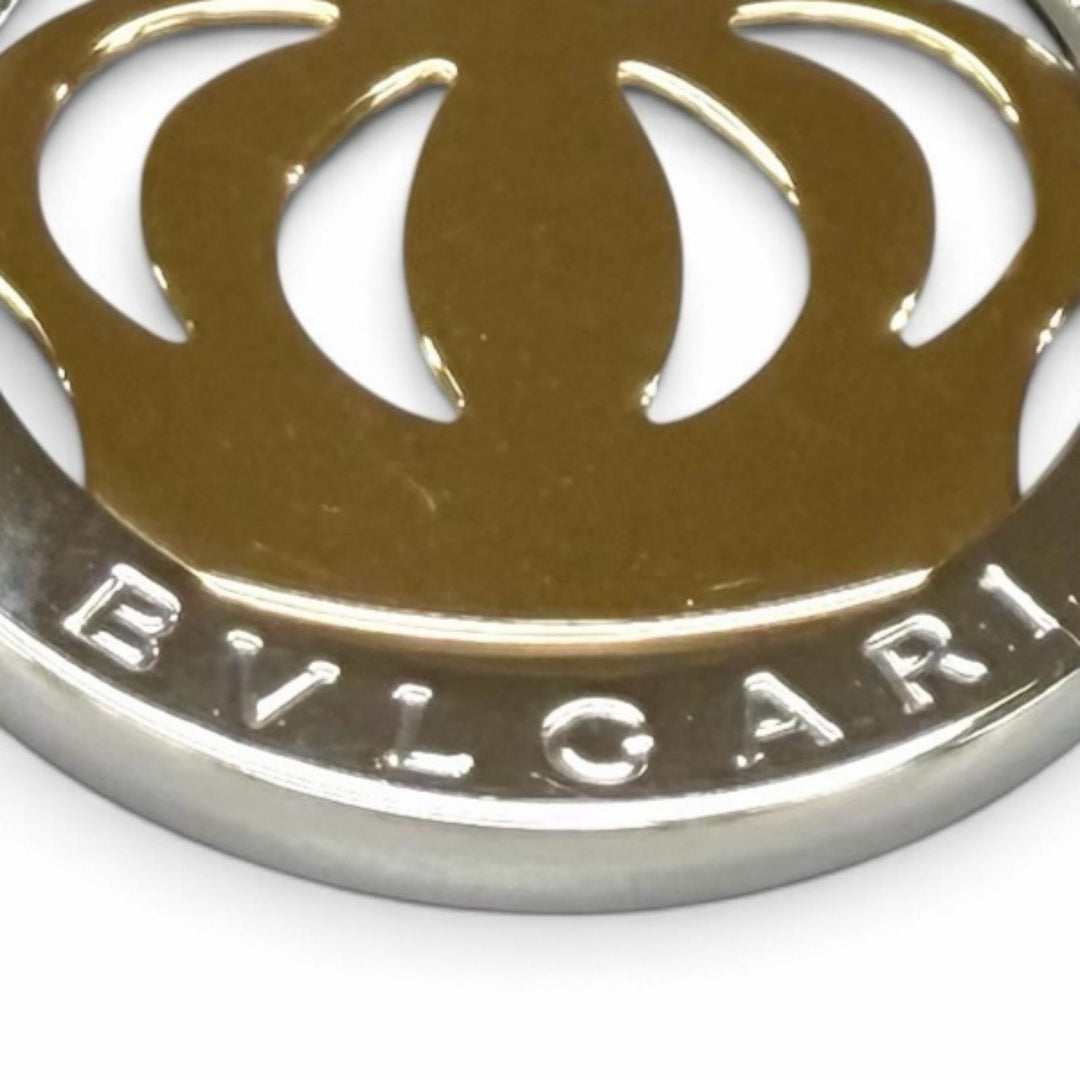 Great BVLGARI Necklace Tondo Crown Pendant Necklace Top Yellow Gold 750(YG) mens