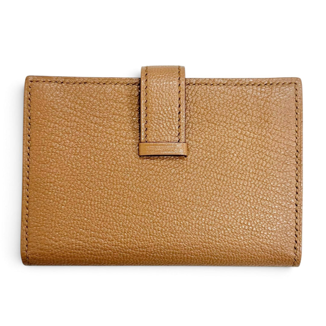Pristine HERMES Bifold Wallet Bearn Mini Card case with coin case Shave Women