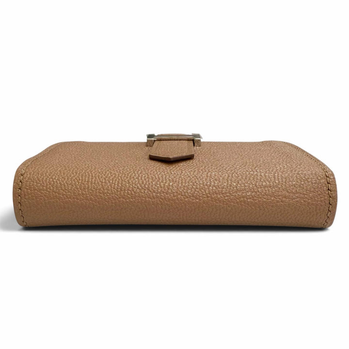 Pristine HERMES Bifold Wallet Bearn Mini Card case with coin case Shave Women