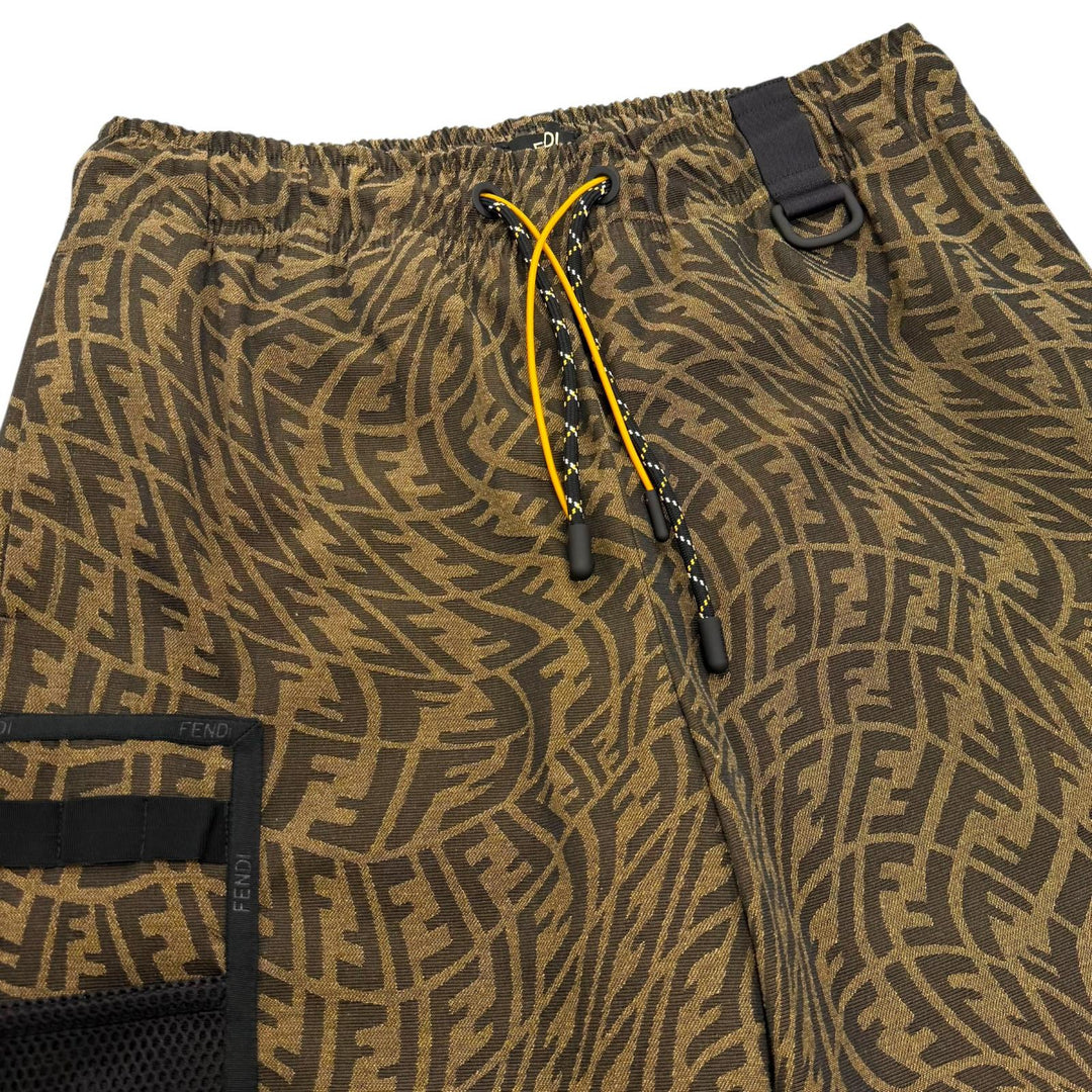 Excellent FENDI Pants FF Vertigo Detachable Brown polyester mens 52 FB0711