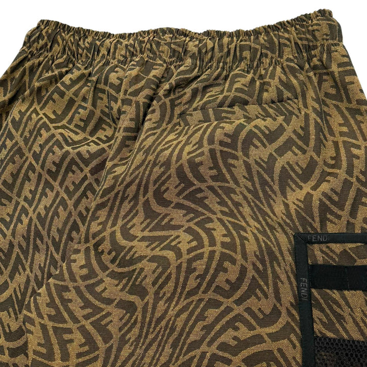 Excellent FENDI Pants FF Vertigo Detachable Brown polyester mens 52 FB0711