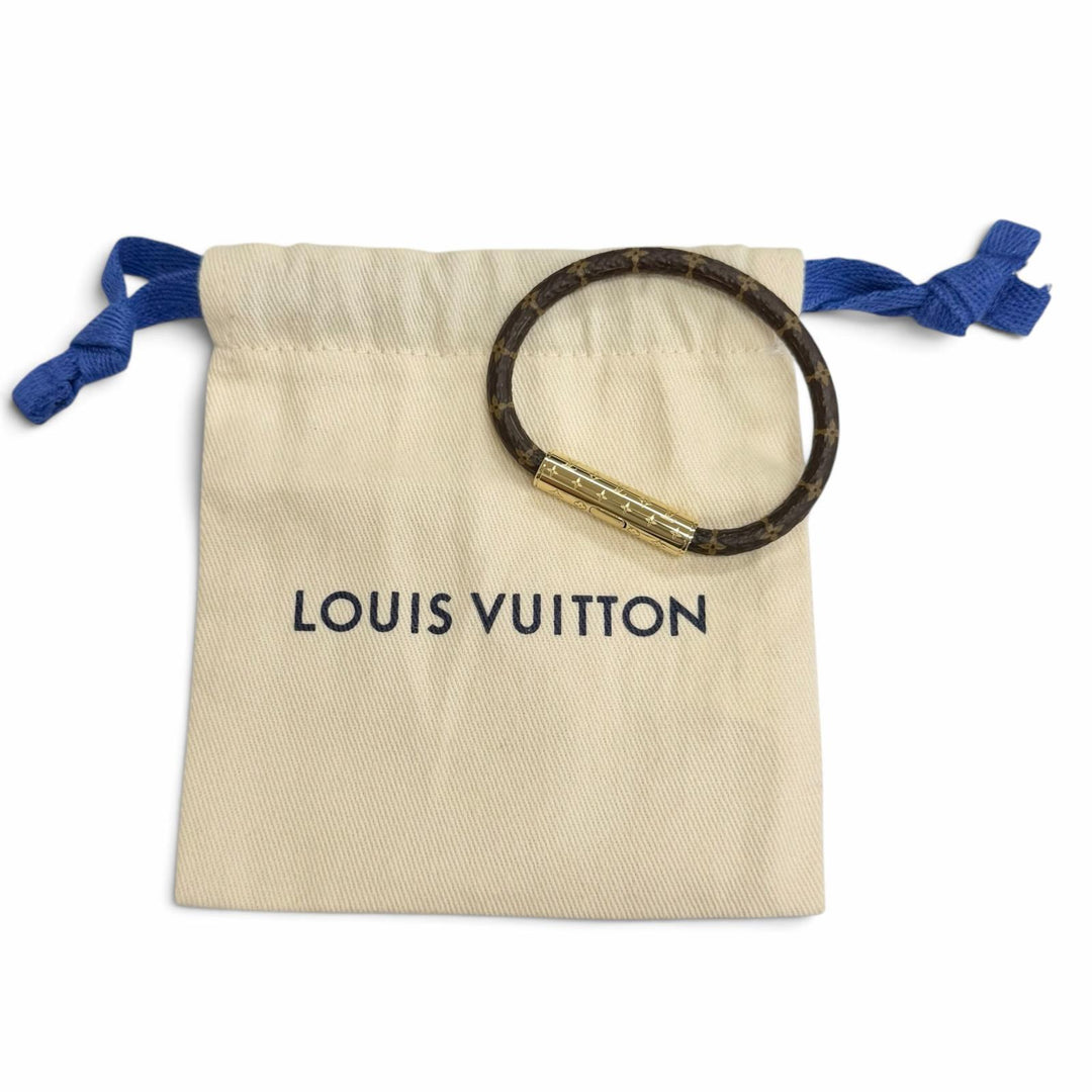 Excellent LOUIS VUITTON bracelet LV Confidential Monogram canvas Women M8274F