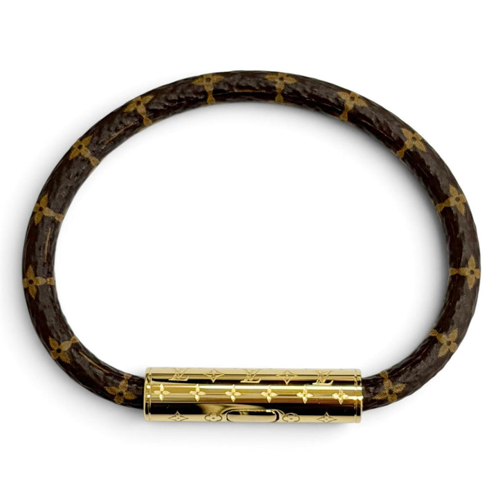 Excellent LOUIS VUITTON bracelet LV Confidential Monogram canvas Women M8274F