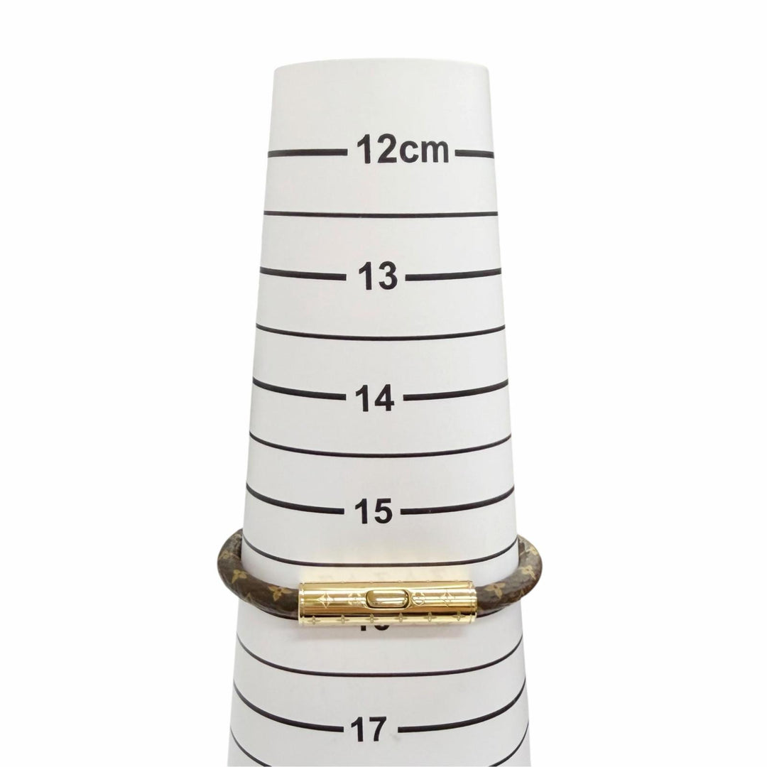 Excellent LOUIS VUITTON bracelet LV Confidential Monogram canvas Women M8274F