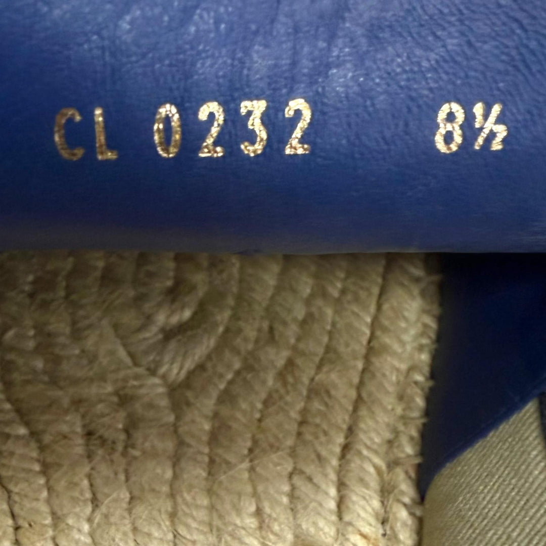 Great LOUIS VUITTON Slip-on Monogram logo embroidered espadrilles Navy