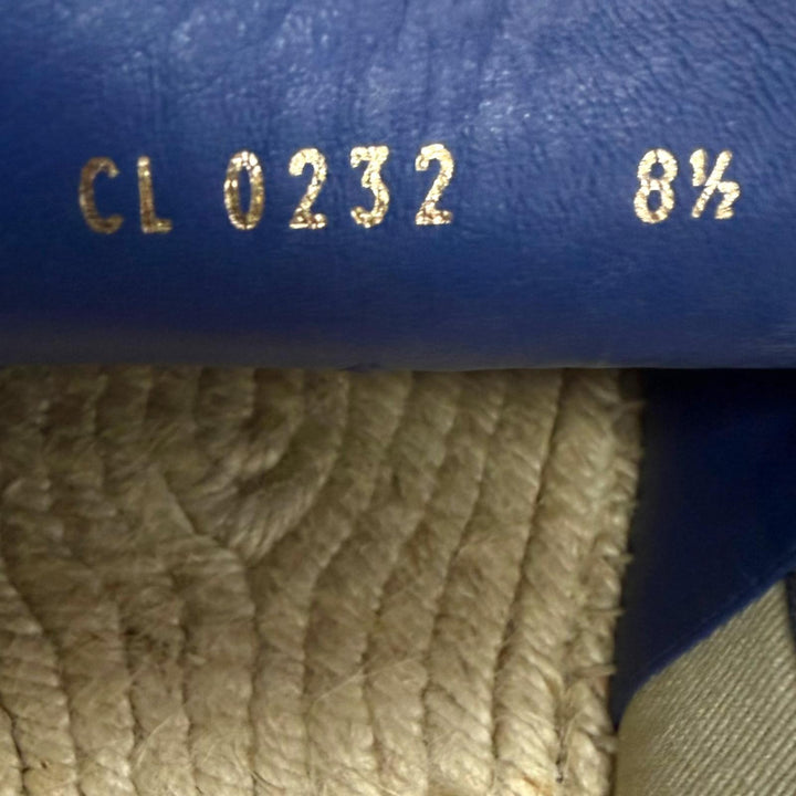 Great LOUIS VUITTON Slip-on Monogram logo embroidered espadrilles Navy