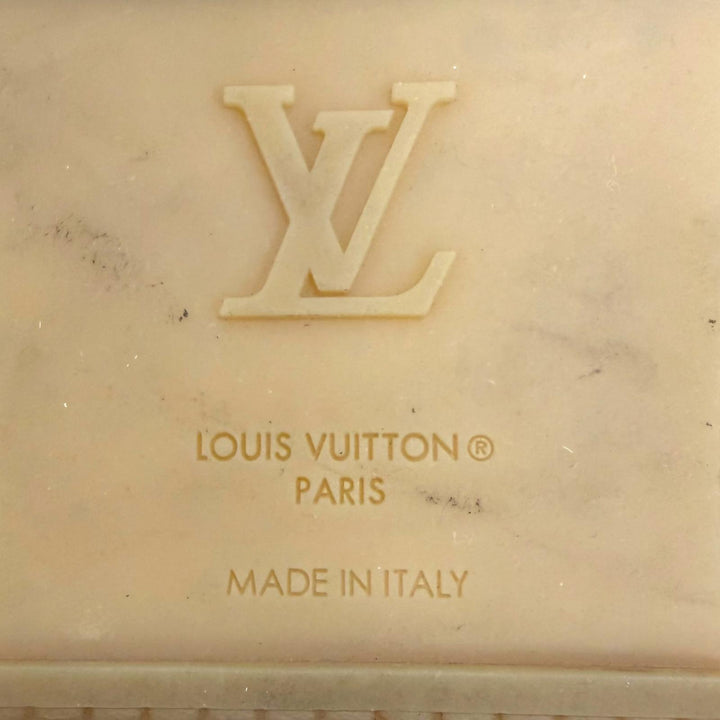 Great LOUIS VUITTON Slip-on Monogram logo embroidered espadrilles Navy