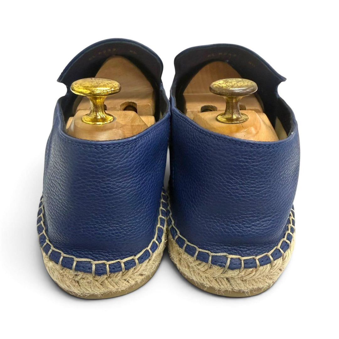 Great LOUIS VUITTON Slip-on Monogram logo embroidered espadrilles Navy