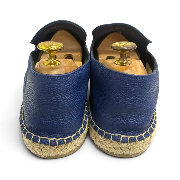 Great LOUIS VUITTON Slip-on Monogram logo embroidered espadrilles Navy