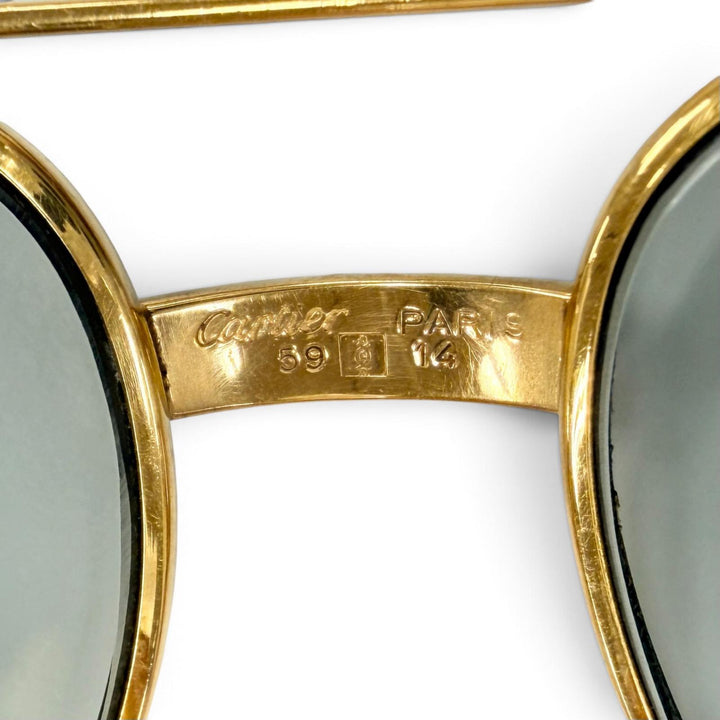 Very Good Cartier Glasses Santos Two Bridges Teardrop gold mens