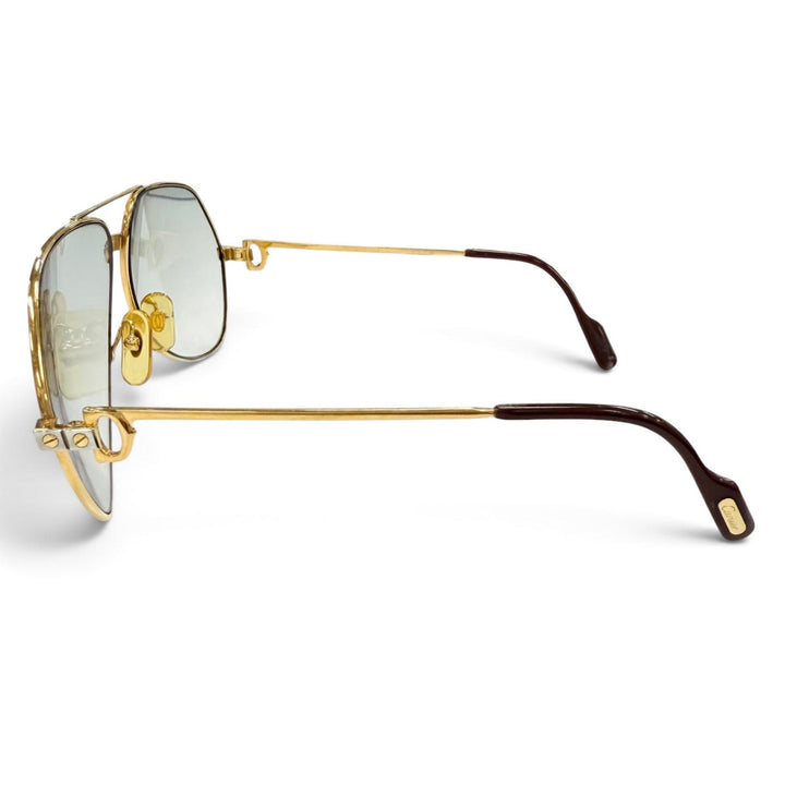 Very Good Cartier Glasses Santos Two Bridges Teardrop gold mens