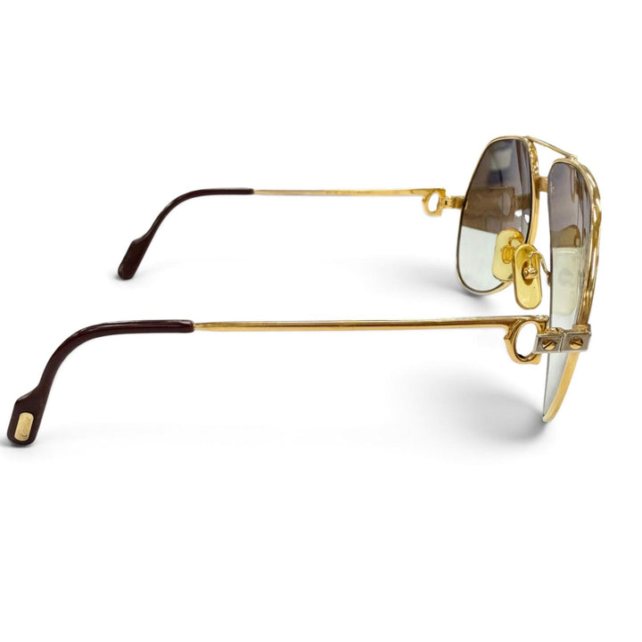 Very Good Cartier Glasses Santos Two Bridges Teardrop gold mens