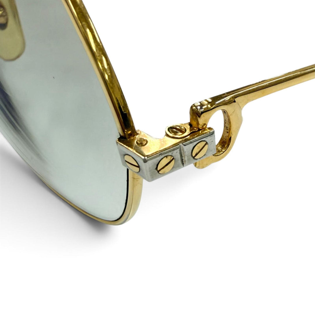 Very Good Cartier Glasses Santos Two Bridges Teardrop gold mens