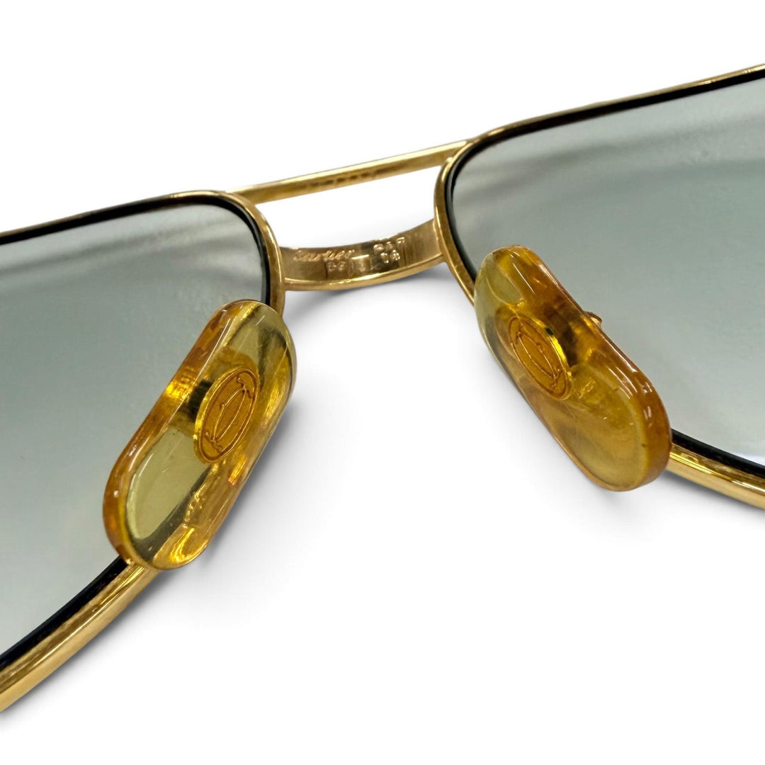 Very Good Cartier Glasses Santos Two Bridges Teardrop gold mens