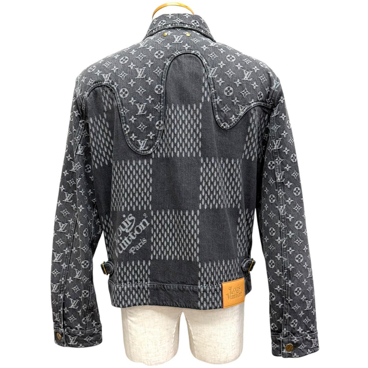 Excellent LOUIS VUITTON NIGO Denim Jacket Giant Damier Waves