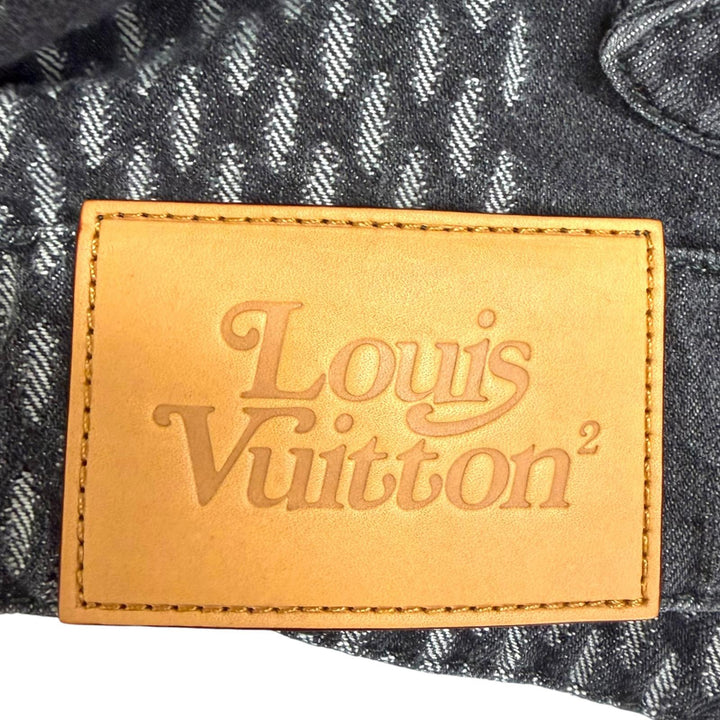 Excellent LOUIS VUITTON NIGO Denim Jacket Giant Damier Waves