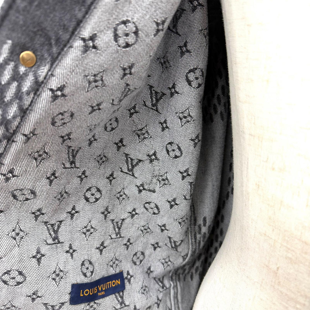 Excellent LOUIS VUITTON NIGO Denim Jacket Giant Damier Waves