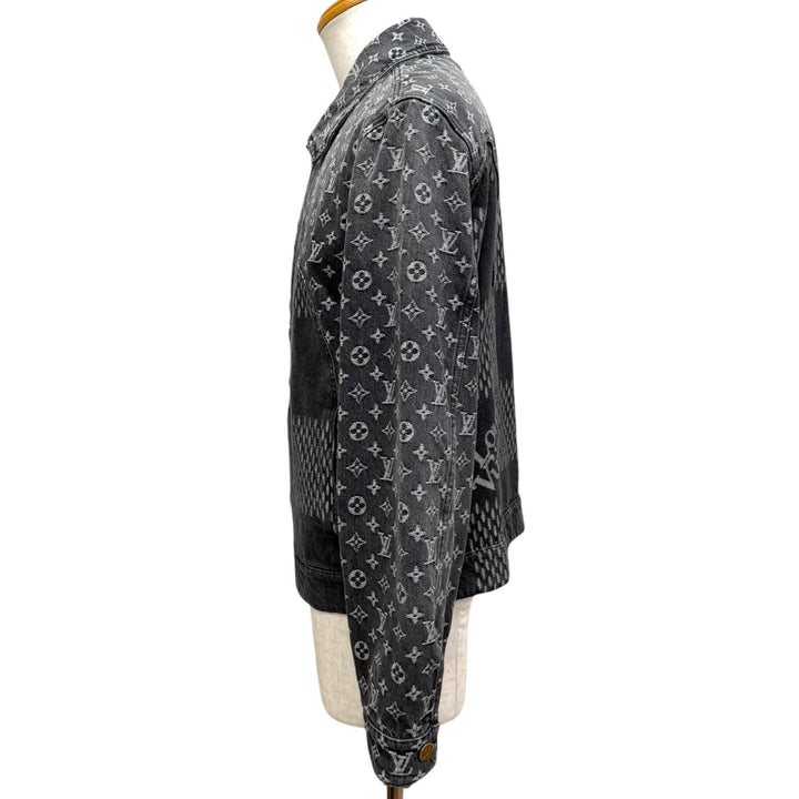 Excellent LOUIS VUITTON NIGO Denim Jacket Giant Damier Waves