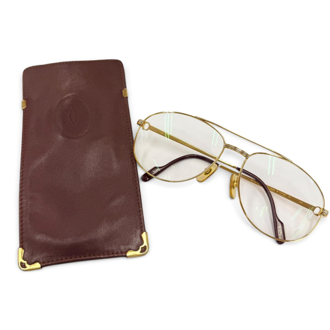 Very Good Cartier Glasses Trinity Two-Bridge Teardrop Bordeaux mens